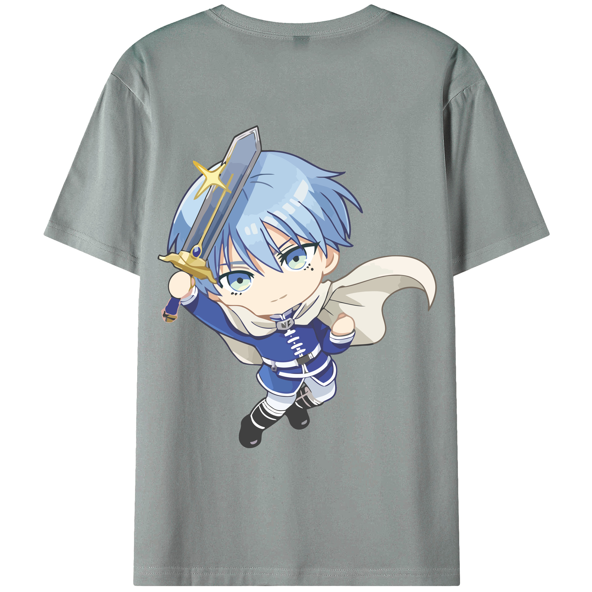（画像用） 葬送のフリーレン Frieren 綿100％ メンズ半袖Tシャツ（バックプリント） 通気性